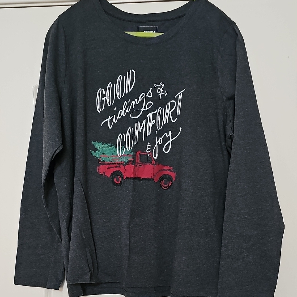 Sonoma XXL Graphic Red Truck Holiday Long Sleeve Tshirt